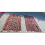 Two Indian Rugs largest measures length approx 96 inches by 56 width