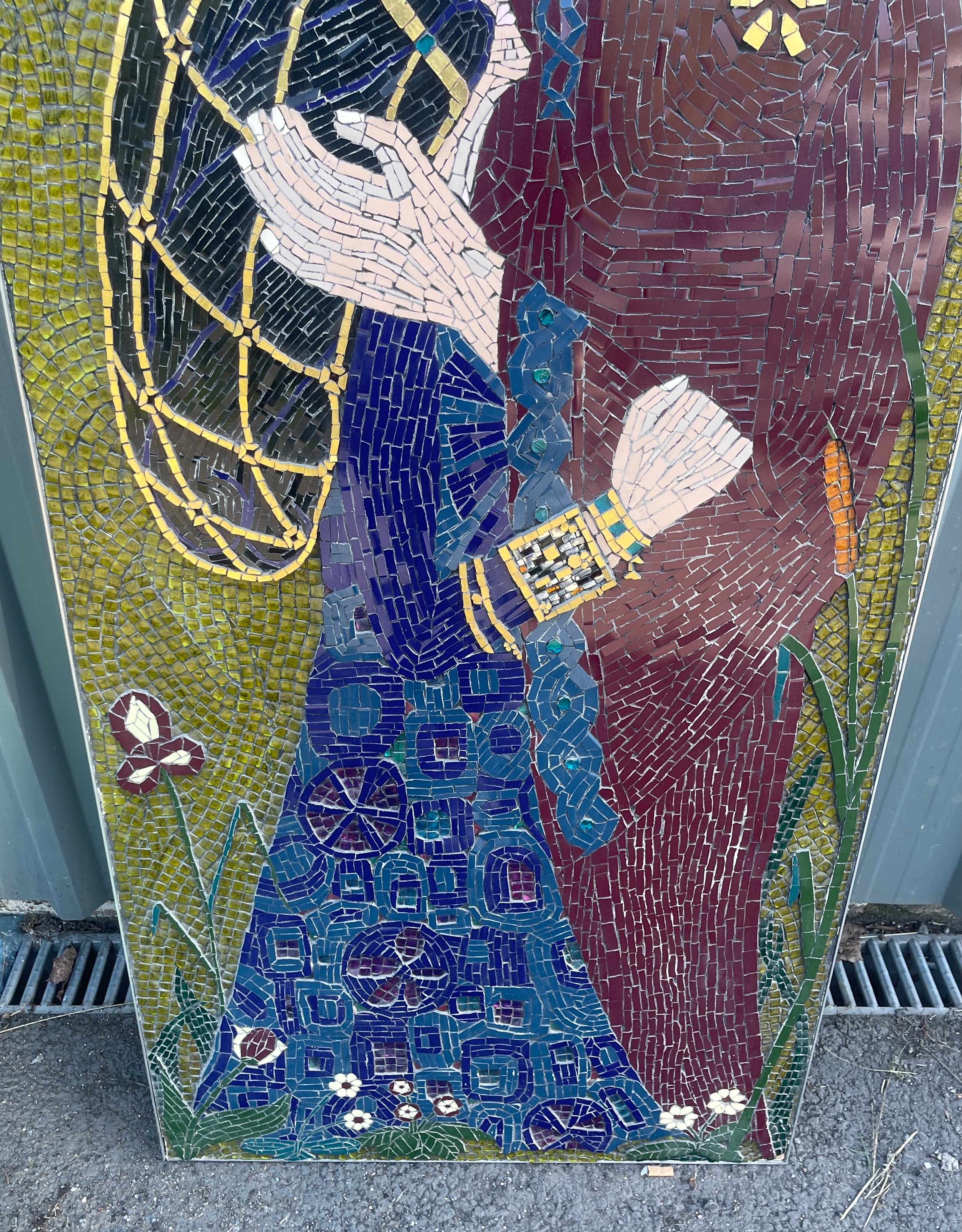 Large mosaic picture measures approx 48 inches tall by 24 inches tall - Image 3 of 4