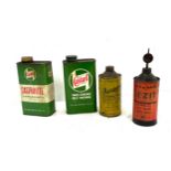 Selection vintage oil cans to include Castrol etc