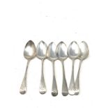 6 georgian silver tea spoons