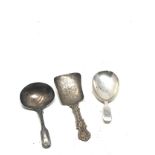 3 antique silver tea caddy spoons