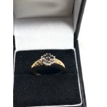 9ct gold diamond & sapphire ring weight 2.6g