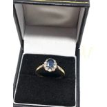 Fine 18ct gold diamond & sapphire ring 3.8g