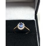 9ct gold tanzanite & diamond ring weight 1.8g