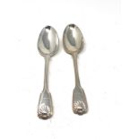 pair of georgian silver serving spoons