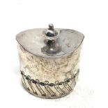 Small antique silver tea caddy birmingham silver hallmarks
