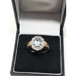 9ct gold topaz & diamond ring weight 3.9g