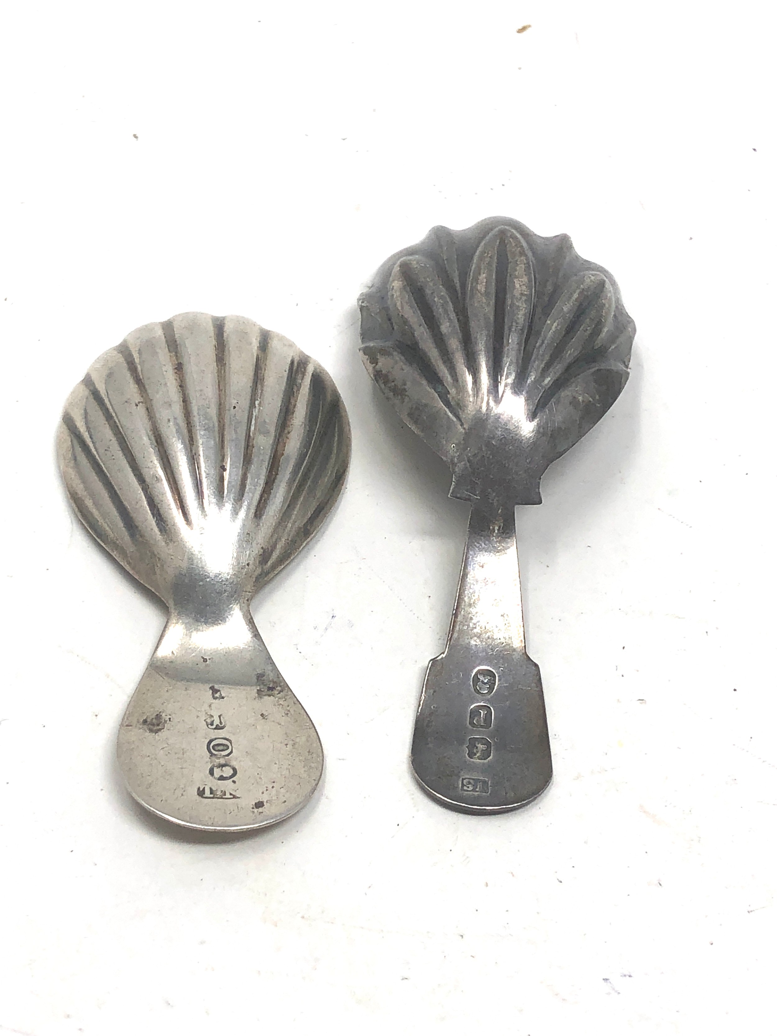 2 georgian silver tea caddy spoons - Image 2 of 2