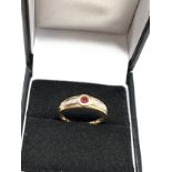 9ct gold ruby & diamond ring weight 1.7g