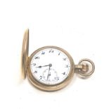 Antique gold plated full hunter pocket watch the watch is ticking
