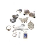 selection of vintage silver jewellery inc earrings brooches etc