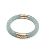 14ct gold detail jadeite bangle (40g)