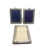 3 silver picture frames missing glass