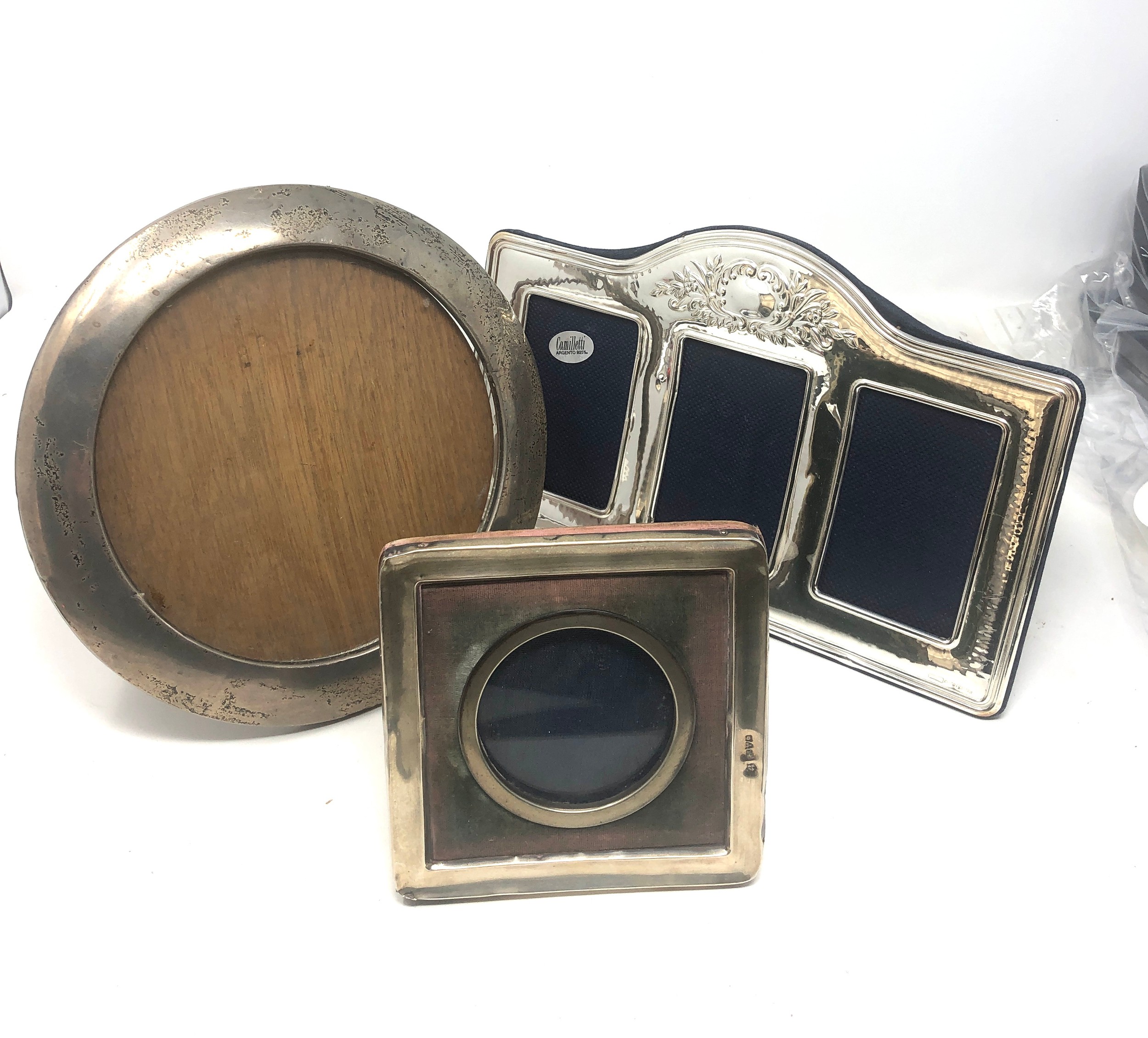 3 silver picture frames