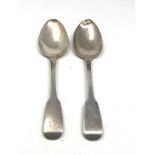 2 georgian silver table spoons