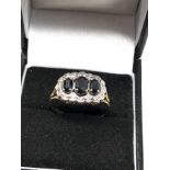 9ct gold sapphire & diamond ring weight 2.9