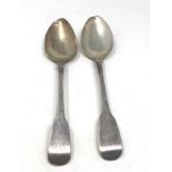 2 georgian silver serving spoons