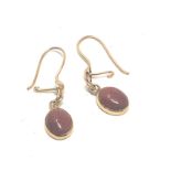 18ct gold goldstone drop earrings (3g)