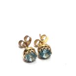 9ct gold topaz stud earrings weight 1.1g not hallmarked but xrt tested as gold