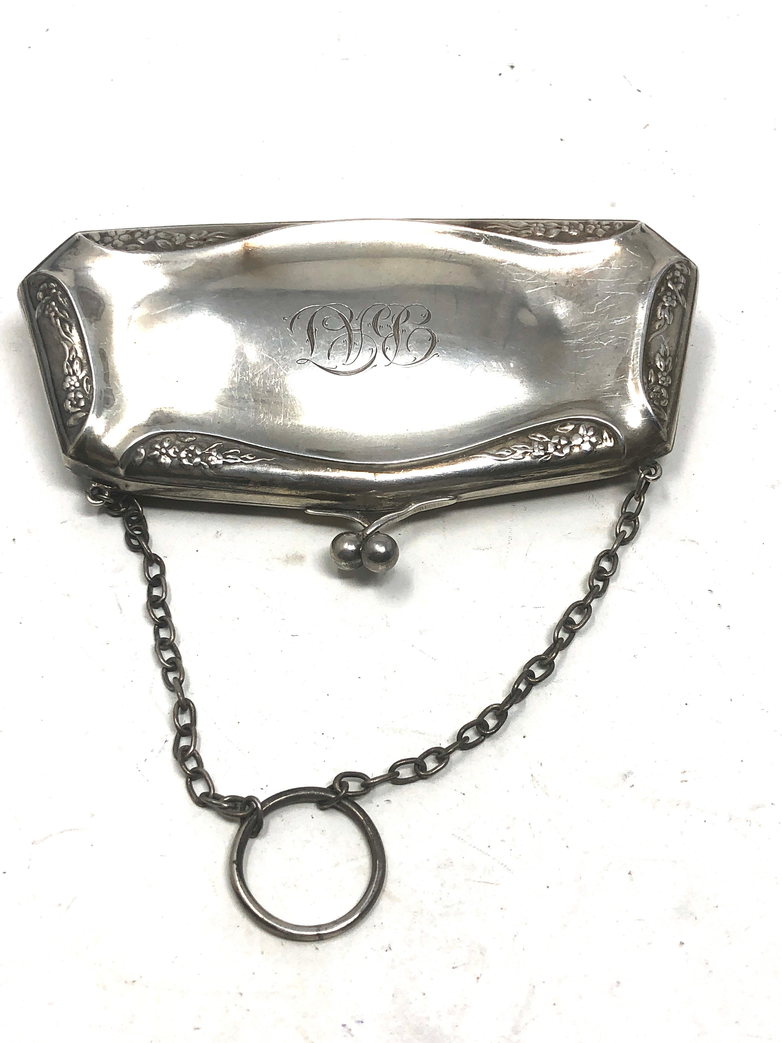 Antique silver purse no interior weight 63g - Image 2 of 4