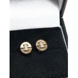 9ct gold diamond earrings weight 1.5g
