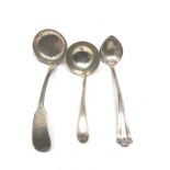 3 silver sauce ladles