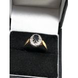 9ct gold sapphire & diamond ring weight 2.3g