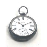 Silver waltham open face pocket watch the watch is ticking