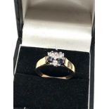 9ct gold vintage sapphire & diamond cluster dress ring (2.9g)
