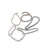 5 X Sterling Silver Gemstone Tennis Bracelets (77g)