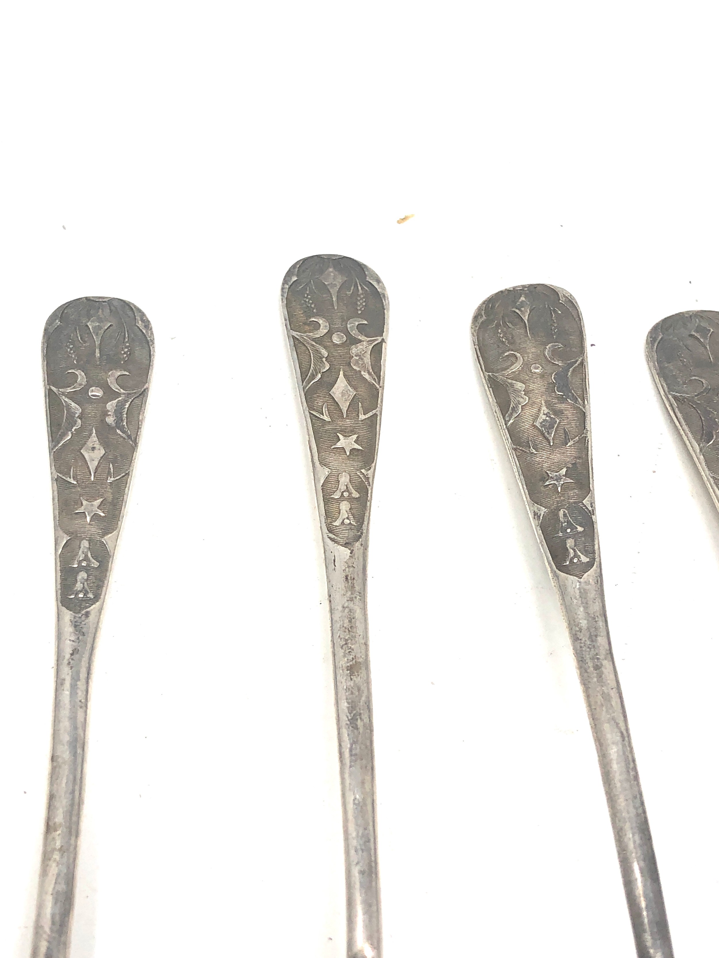 6 chinese silver tea spoons - Image 2 of 3