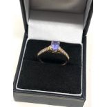 14ct gold tanzanite & diamond dress ring (3.2g)