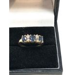 14ct gold sapphire & diamond seven stone ring (3g)