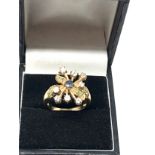 9ct gold sapphire emerald & white stone set ring weight 5.5g