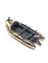 Vintage 925 silver hallmarked miniature of a dingy measures approx 6.3cm by 2.8cm weight 33g