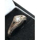 Fine 18ct white gold diamond ring est set with 0.60ct single diamond