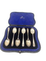 Boxed set of silver tea spoons
