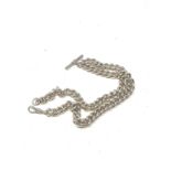 Sterling Silver Twist Curb Chain With T-Bar Necklace (97g)