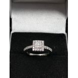 Fine 950 platinum diamond ring set with 0.50ct diamonds