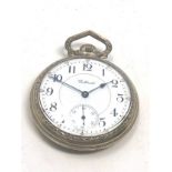 Gold plated waltham open face pocket watch the watch is ticking