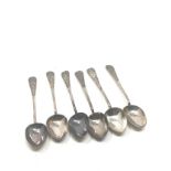 6 chinese silver tea spoons