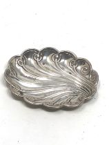 Small irish silver pin dish measures approx 8cm by 6cm