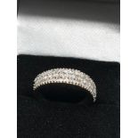 9ct gold diamond pave setting ring (3.7g)