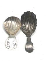 2 georgian silver tea caddy spoons