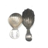 2 georgian silver tea caddy spoons