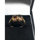 9ct gold andalusite & spinel two stone ring (3.1g)