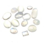 Selection of loose moonstones largest measures approx 17mm by 8mm & 14mm by 10mm smallest 8mm by