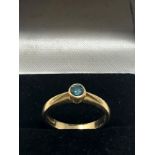 18ct gold blue diamond ring 3.3g blue diamond measures approx 3.5mm dia 0.22ct diamond