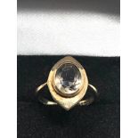 9ct gold vintage smoky quartz cocktail ring (3.2g)