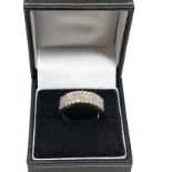 9ct gold diamond ring weight 3.4g est 0.50ct diamonds